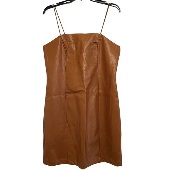 wild fable leather dress Wild Fable Women's Sleeveless Faux Leather Bodycon Dress, Copper Brown, XS : Amazon.co.uk: Fashion